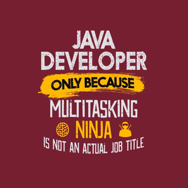 Java Developer Funny T-Shirt Ninja Job Title Tee