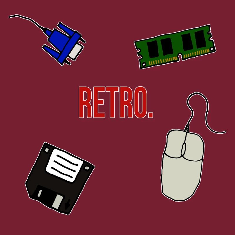 Retro Computer Schriftzug Statement Geschenk 90er