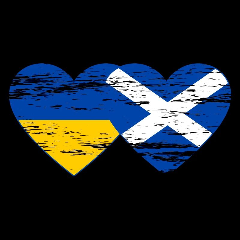 Ukraine Ecosse drapeau coeur utilisé