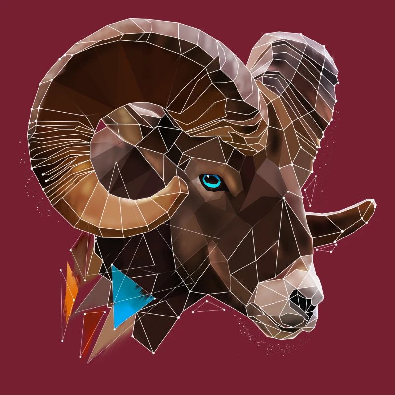 Cool Low Poly Aries | Zodiac sign | triangle