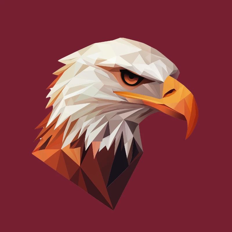 Conception de logo Eagle Head Low Poly Art