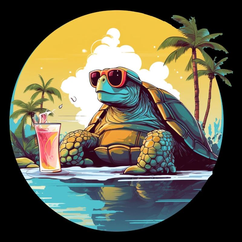 Relaxed turtle on the beach: Tropical Urlau
