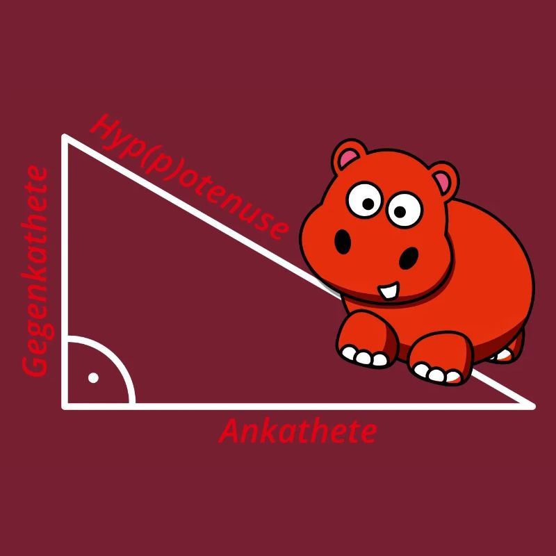 Hyppotenuse Pythagore De Math Hippo cadeau enseignant