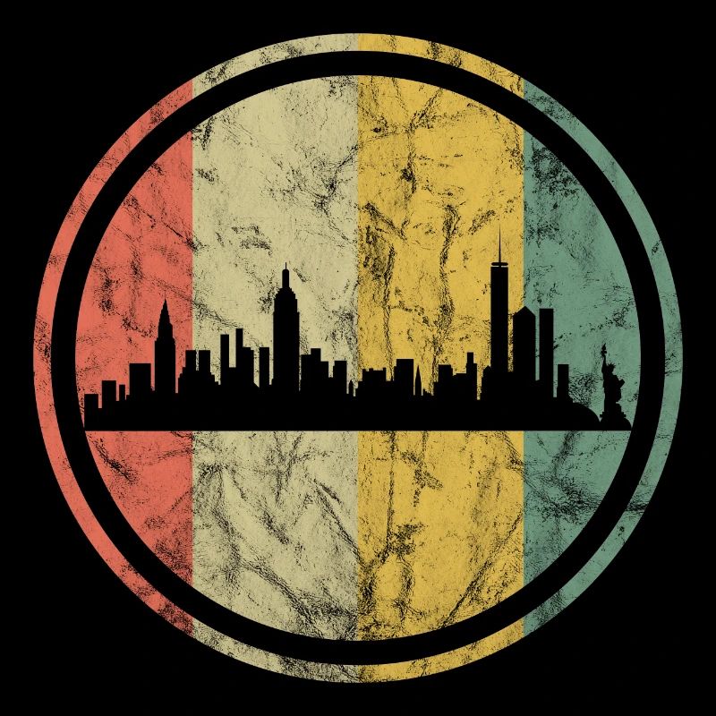 NYC retro skyline