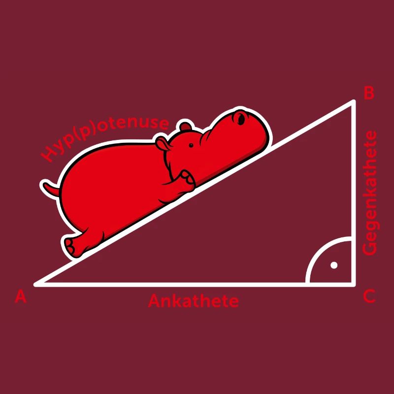 Hippopotame Pythagore math Hippo cadeau enseignant