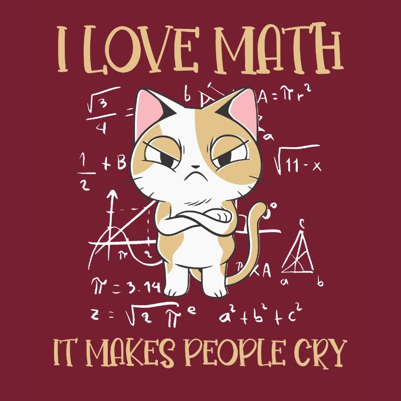 I Love Math It Makes People Cry Cat Funny Math