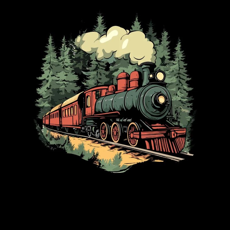 Forest train in the sunlight