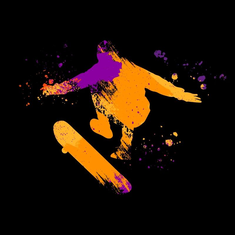 Colorsplash Retro Skateboard Stunt