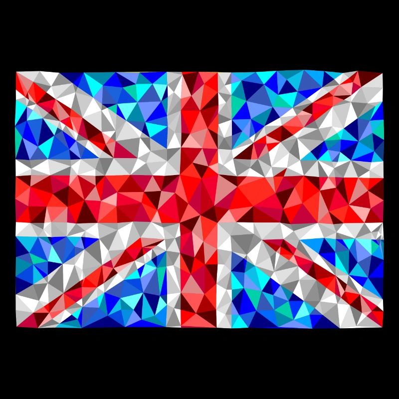 Union Jack in low poly diamond style