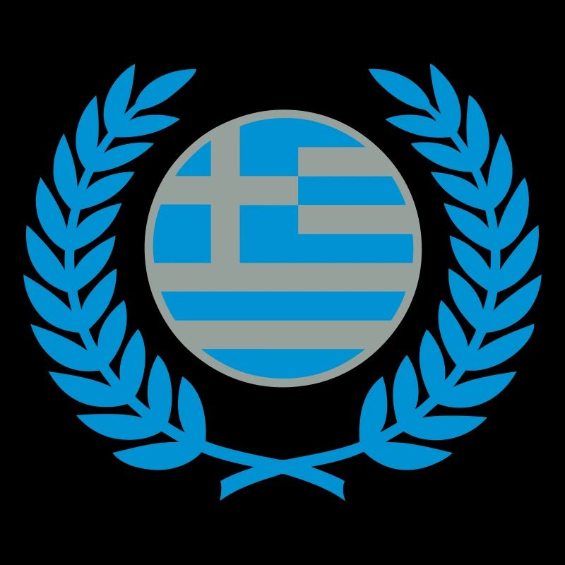 Greece (flag & laurel wreath)