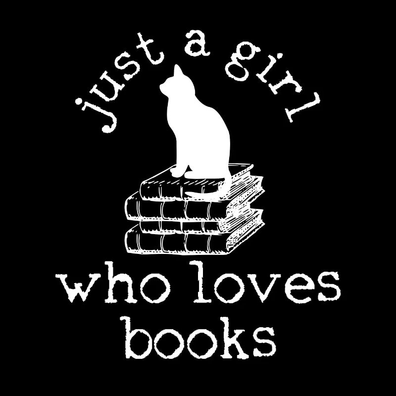 Buchmädchen Cat Bookworm Reading