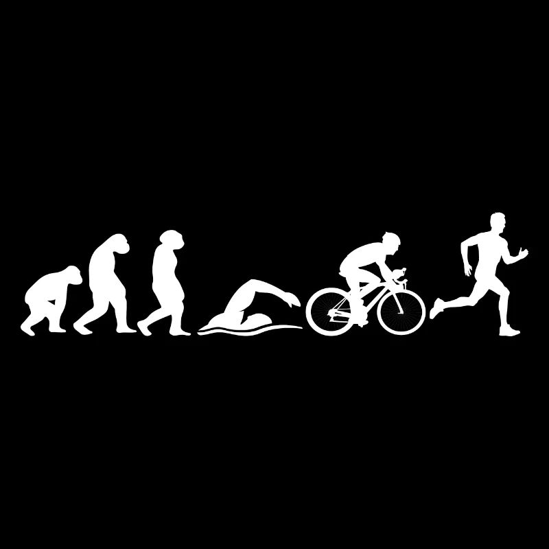 Evolution monkey to man triathlon swimming race