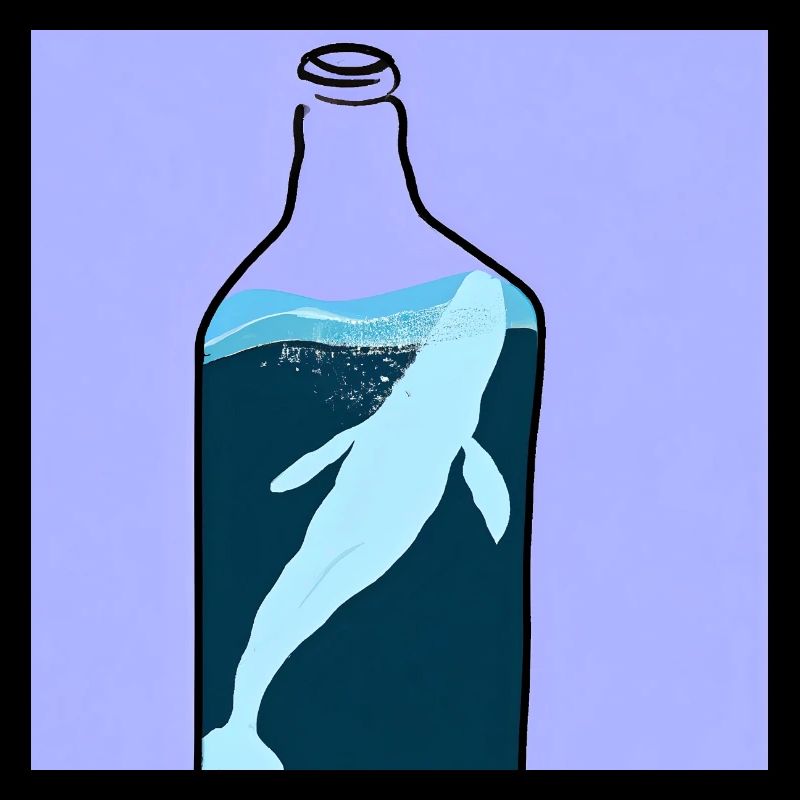 Message in a Bottle, Whale Illustration, Statement