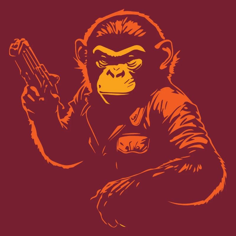 Gorilla mit einer Waffe