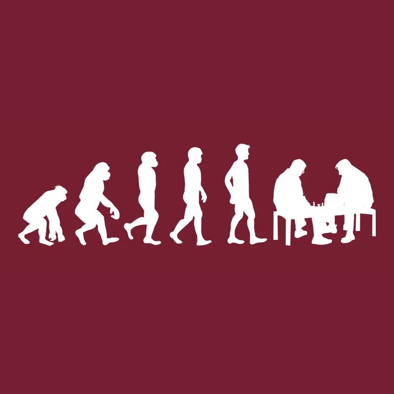 Geschenk Schachfiguren shirt Schach Evolution