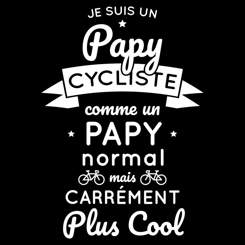 Papy cycliste comme un papy normal mais plus cool