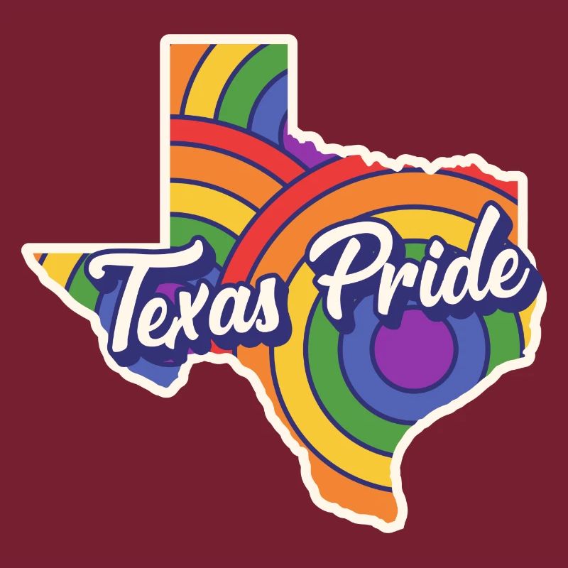 Rainbow Map Texas Design for LGBT+ Texans