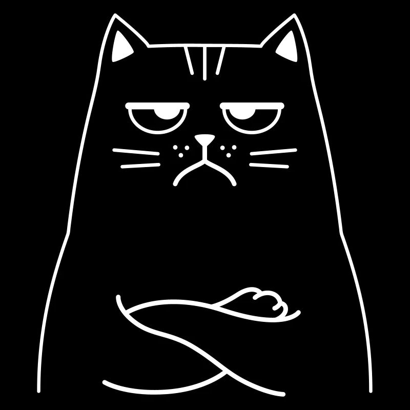 Cat Annoyed Mood Grumpy Mood Illustration Drawing