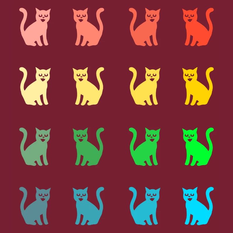 Modèle de chat drôle de chats colorés avec des chatons