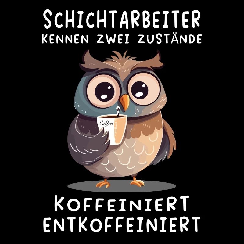 Eule Schichtarbeiter Kaffee Arbeit Job Beruf