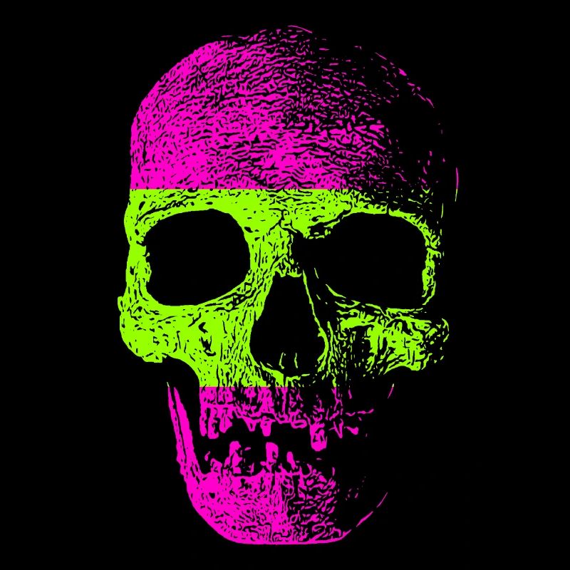 Neon Retro Skull
