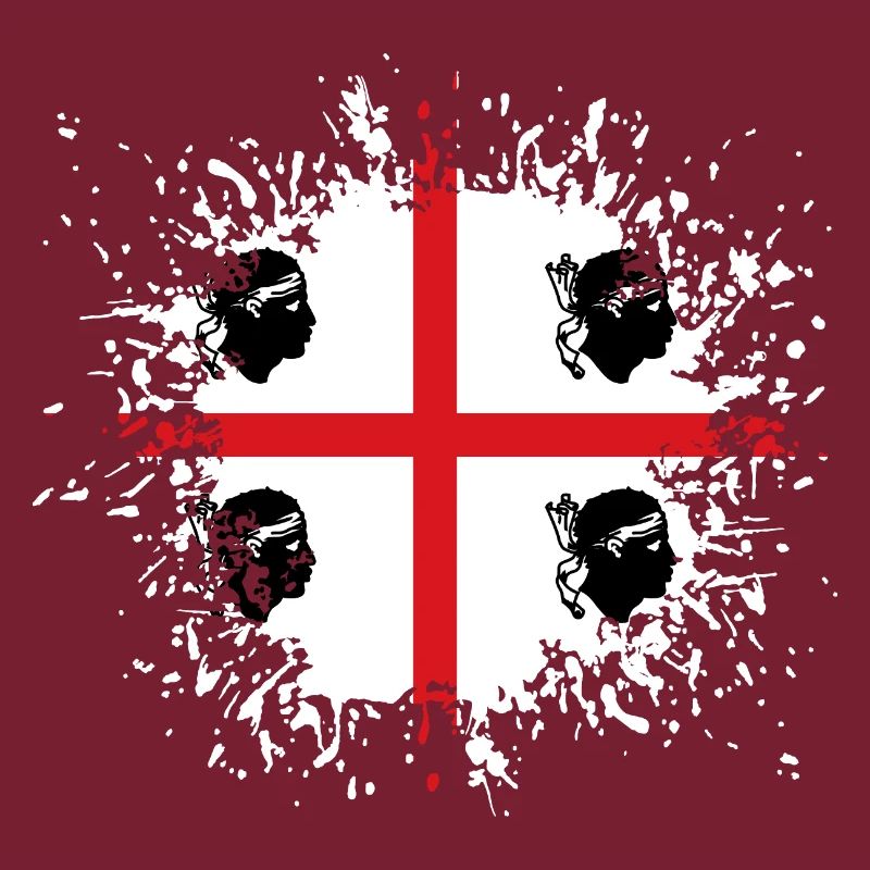 Sardaigne Drapeau Klecks Drapeau sarde Splash