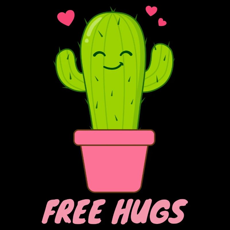 Câlins gratuits - Cœurs de cactus mignons