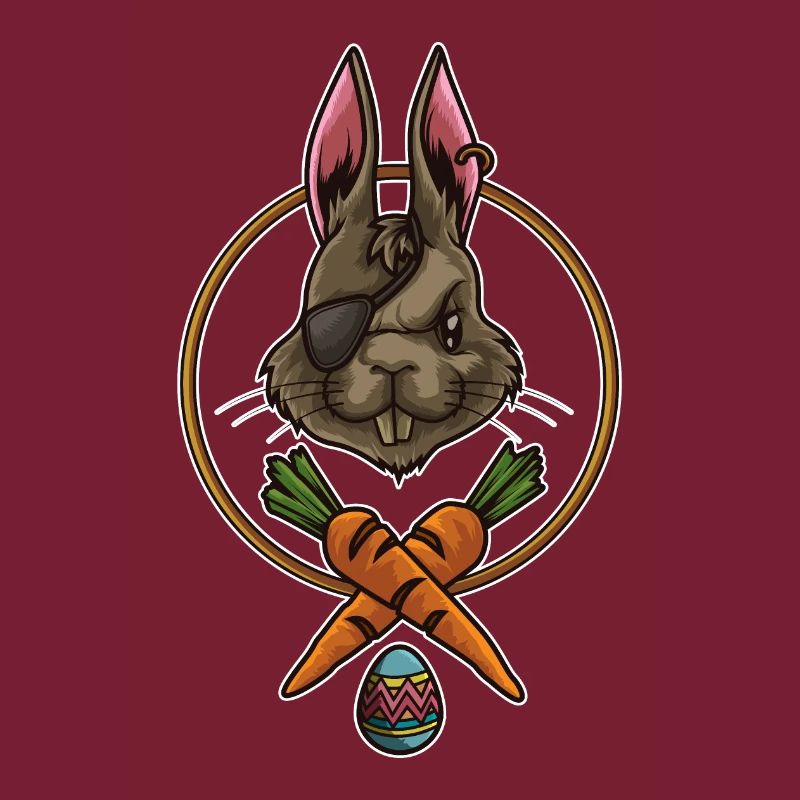 Pirate de lapin de Pâques | Cache-œil Joyeuses Pâques