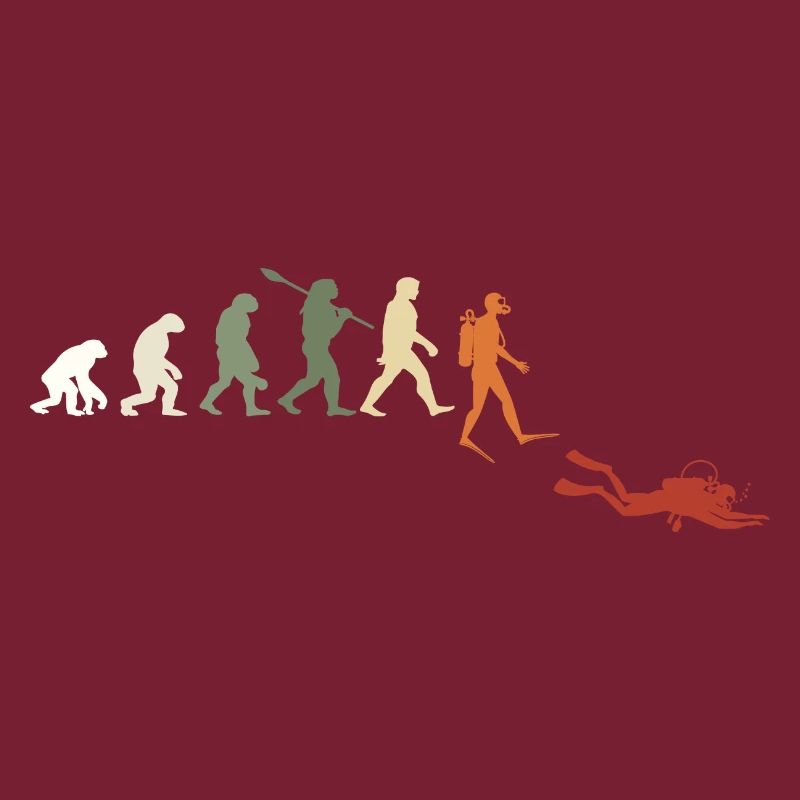 Plongée Évolution Rétro Cadeau Pour Plongeurs