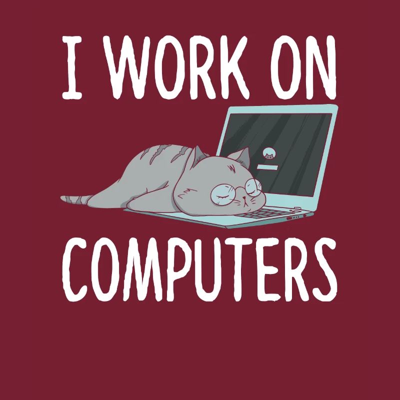 I Work On Computers Katze Informatik Kätzchen