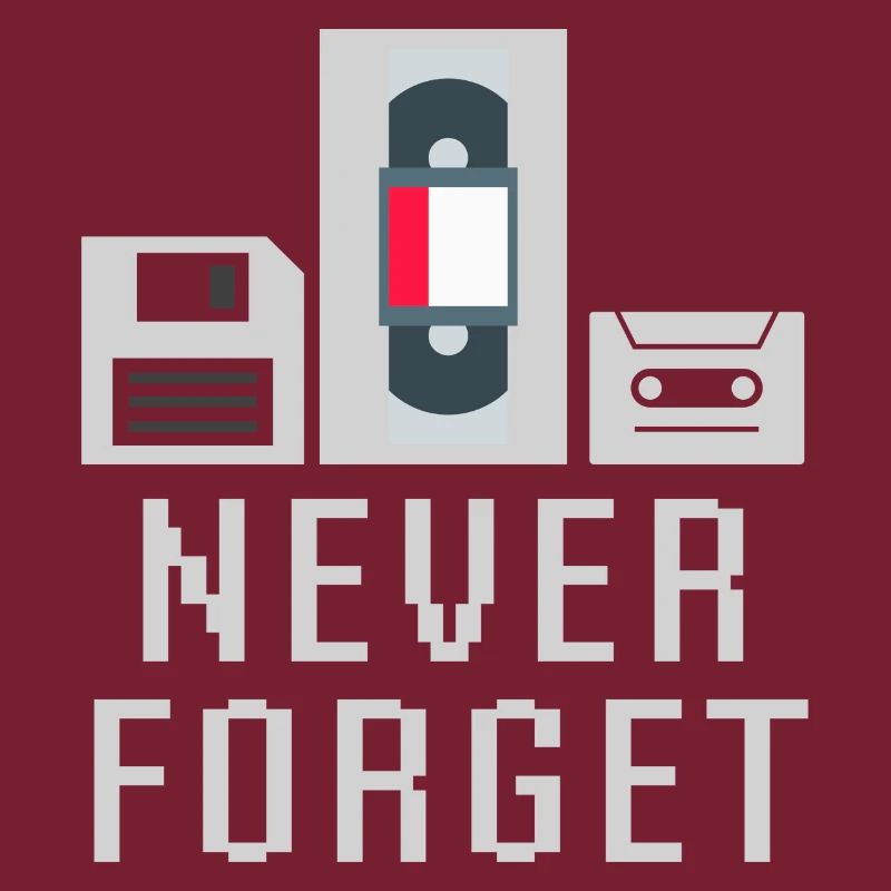 Never Forget Floppy Disk Video Tape Cassette Tech