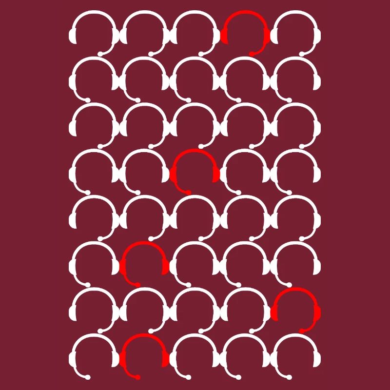 Headset pattern with red accents