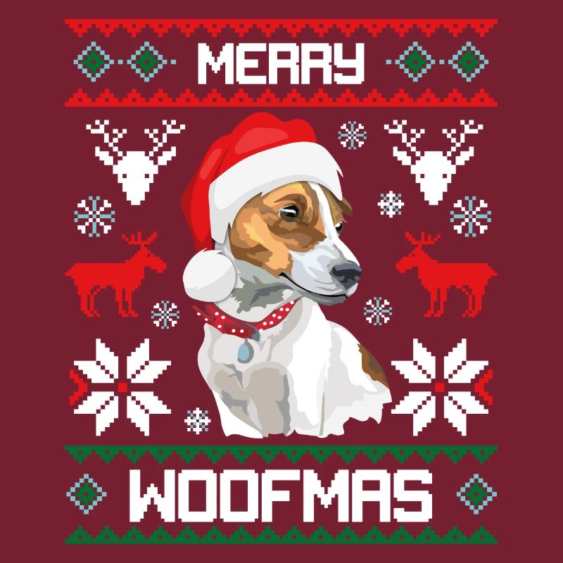 Joyeux Woofmas Jack Russell Terrier laid Pull