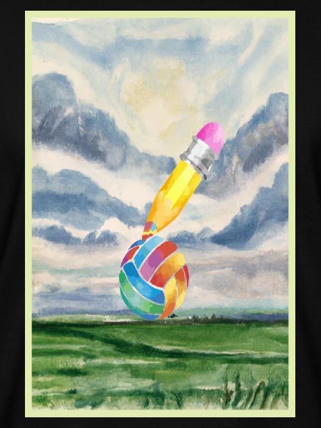 Aquarell Landschaft mit Ball