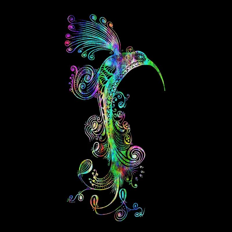 zentangle hummingbird psychedelic