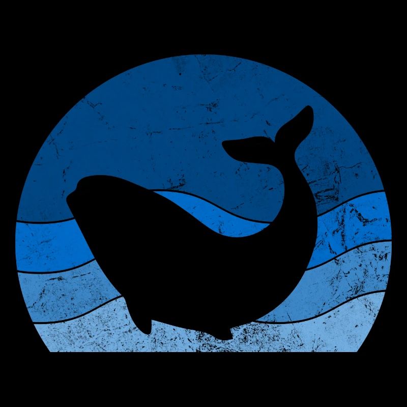 Retro Choose Watching Humpback Blue Sperm Choose