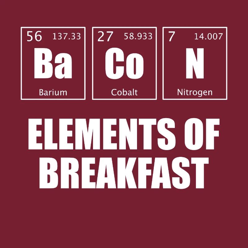 Éléments du petit déjeuner - Bacon Chemistry Nerd