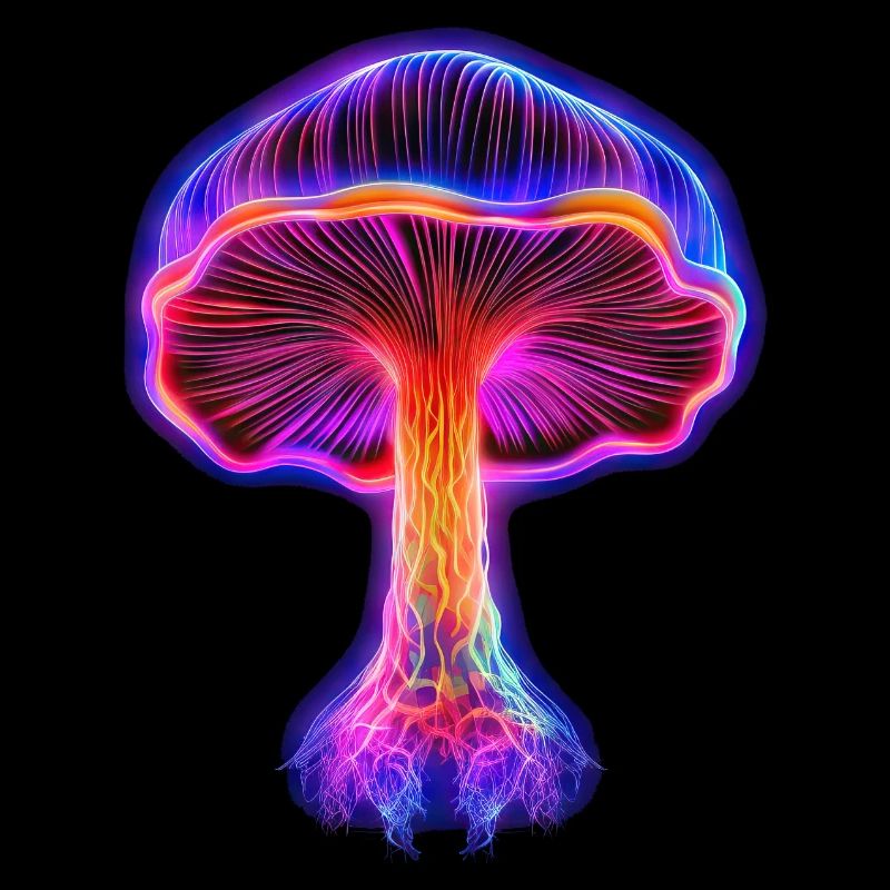 Glowing magic mushroom