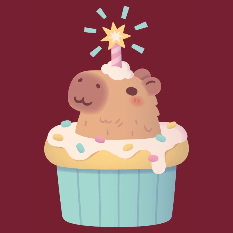 Mignon Capybara dans Cupcake Drôle