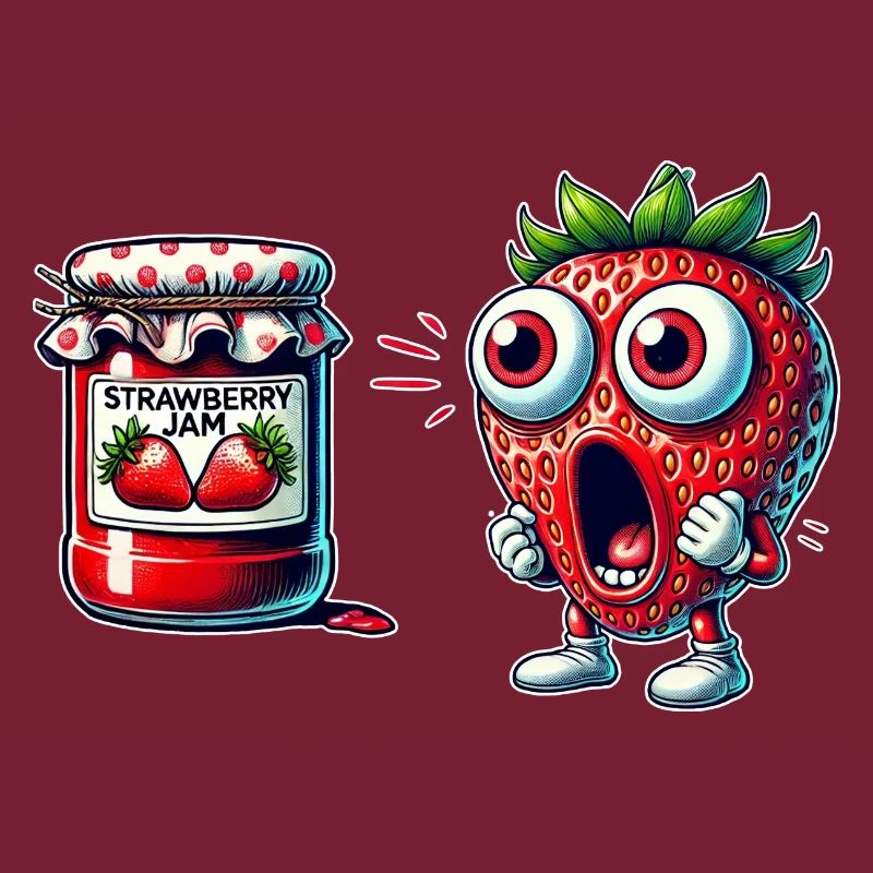 Funny strawberry jam design