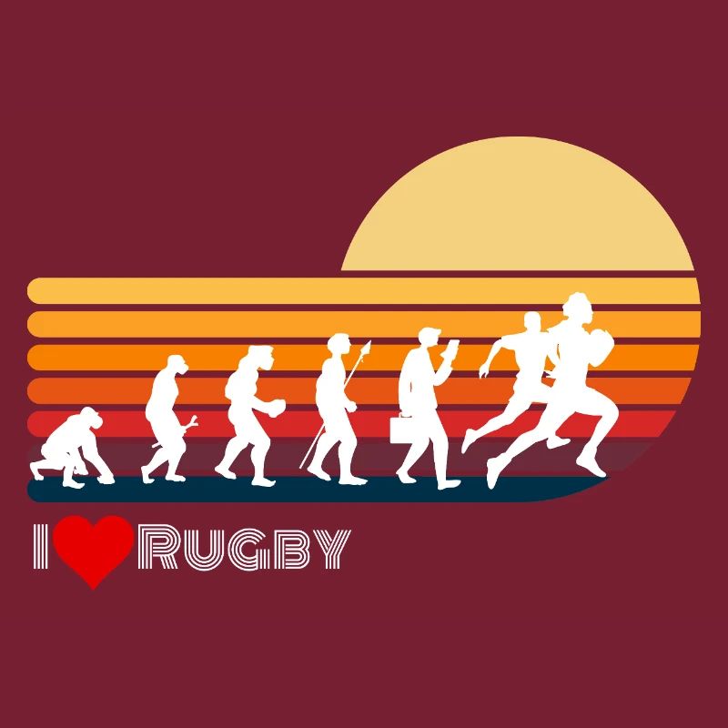 Rugby Rétro Evolution Coucher de soleil