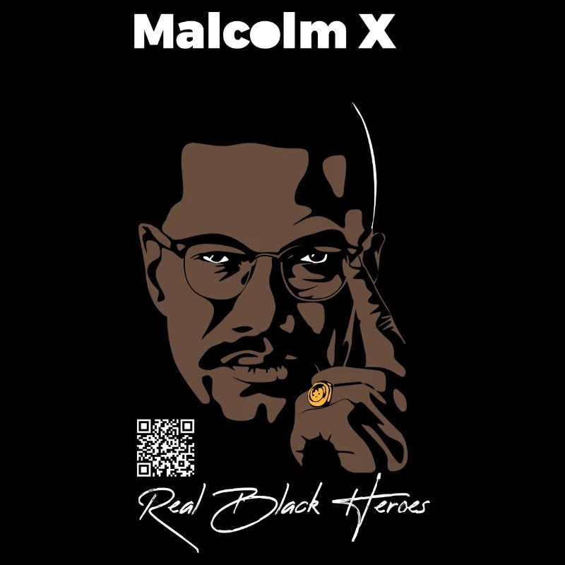 Malcolm X - Tekstkleur Wit