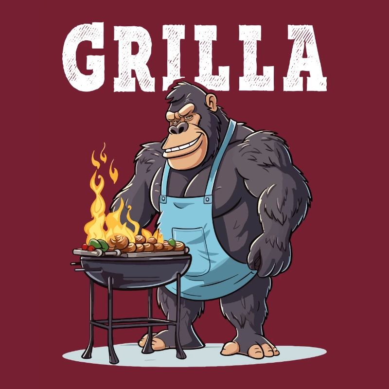Grilling Grilla Griller Gorilla BBQ Saying Funny
