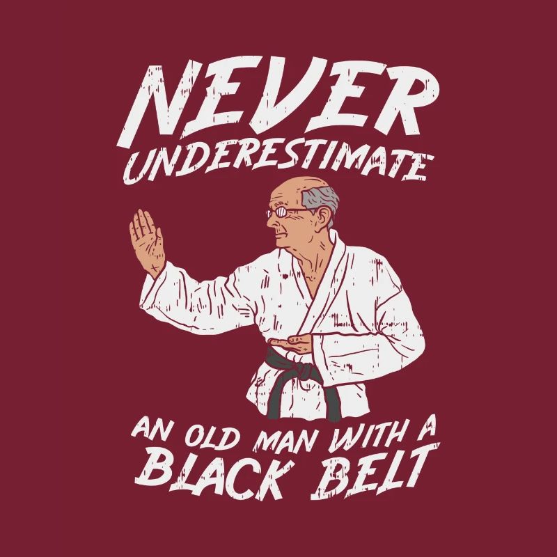 Karate Opa Rentner Schwarzer Gürtel