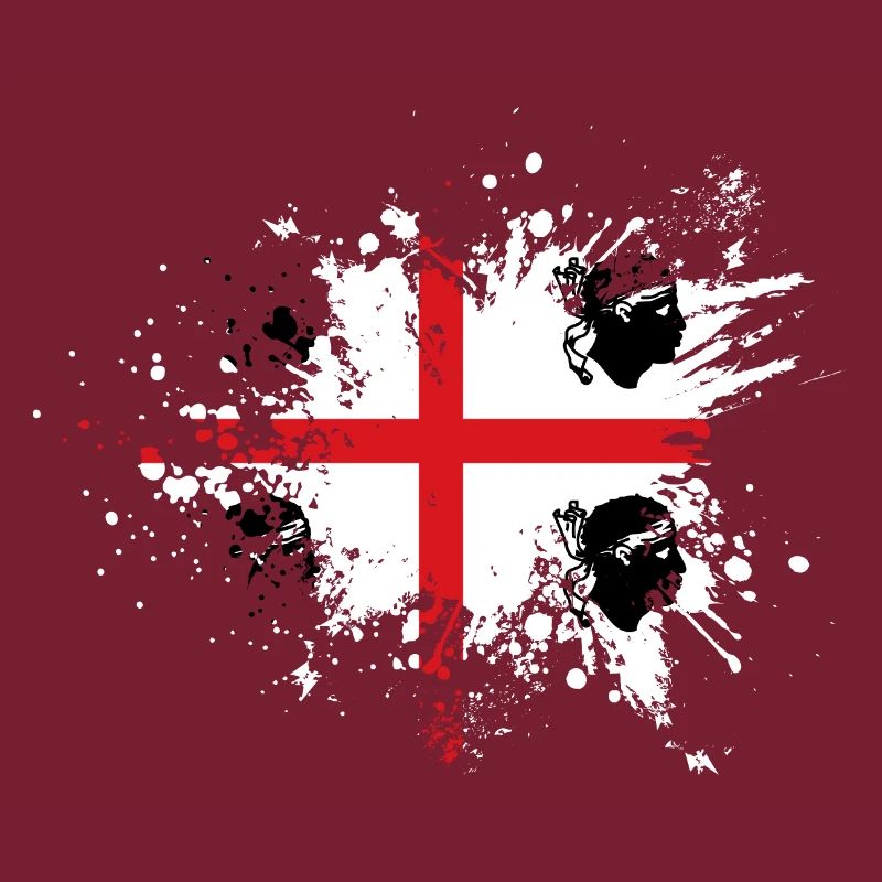 Sardaigne Drapeau Klecks Drapeau sarde Spritzer