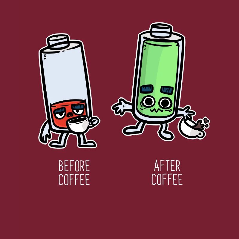 Before & after the coffee battery is empty & full