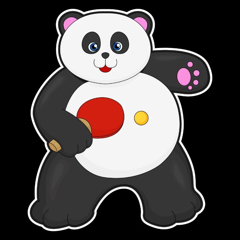 Panda au ping-pong avec raquette de ping-pong