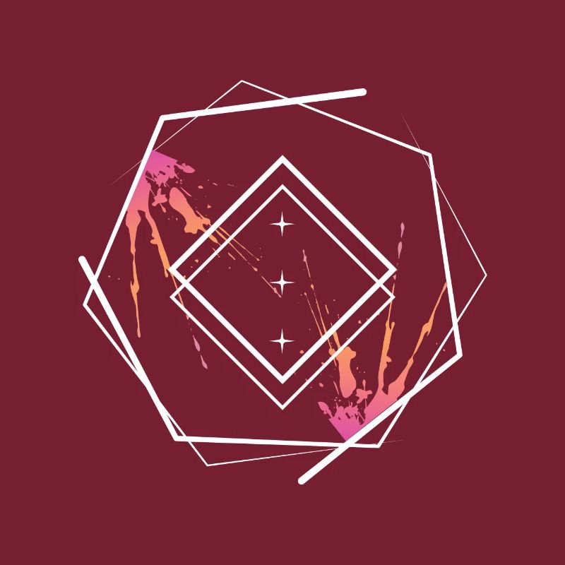 Geometric Diamond Frame Neon