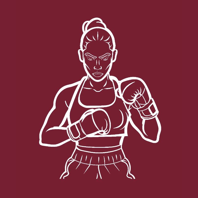 Weiblicher Boxer Line Art