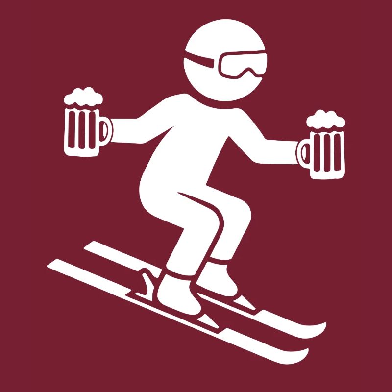 Skieur avec chope de bière